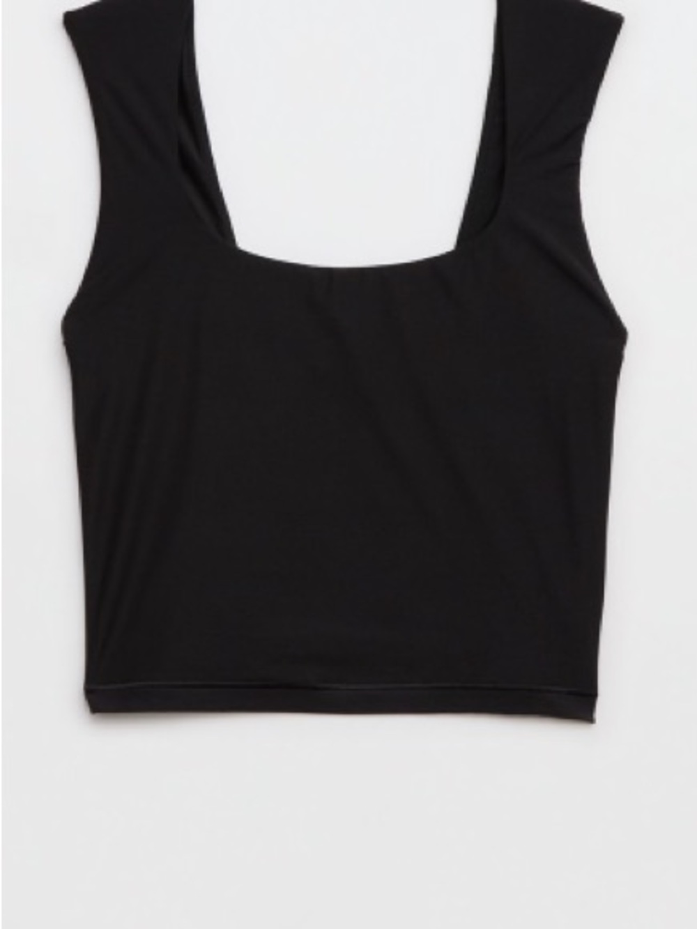 NWOT aerie Smoothez Black Square Neck Crop Tank
